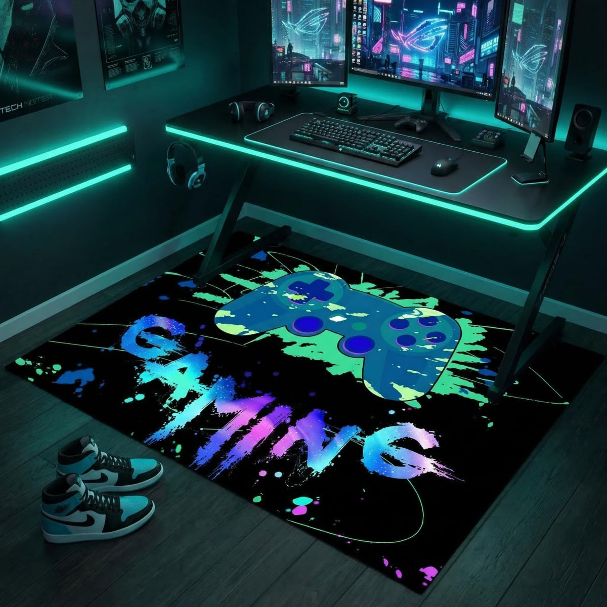 kodhyvj Gaming Area Rug – 11 Sizes & 6 Designs - Flex Gamingproduct_type