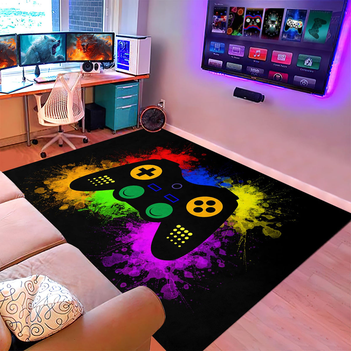 kodhyvj Gaming Area Rug – 11 Sizes & 6 Designs - Flex Gamingproduct_type
