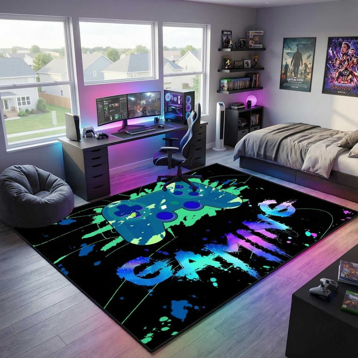 kodhyvj Gaming Area Rug – 11 Sizes & 6 Designs - Flex Gamingproduct_type