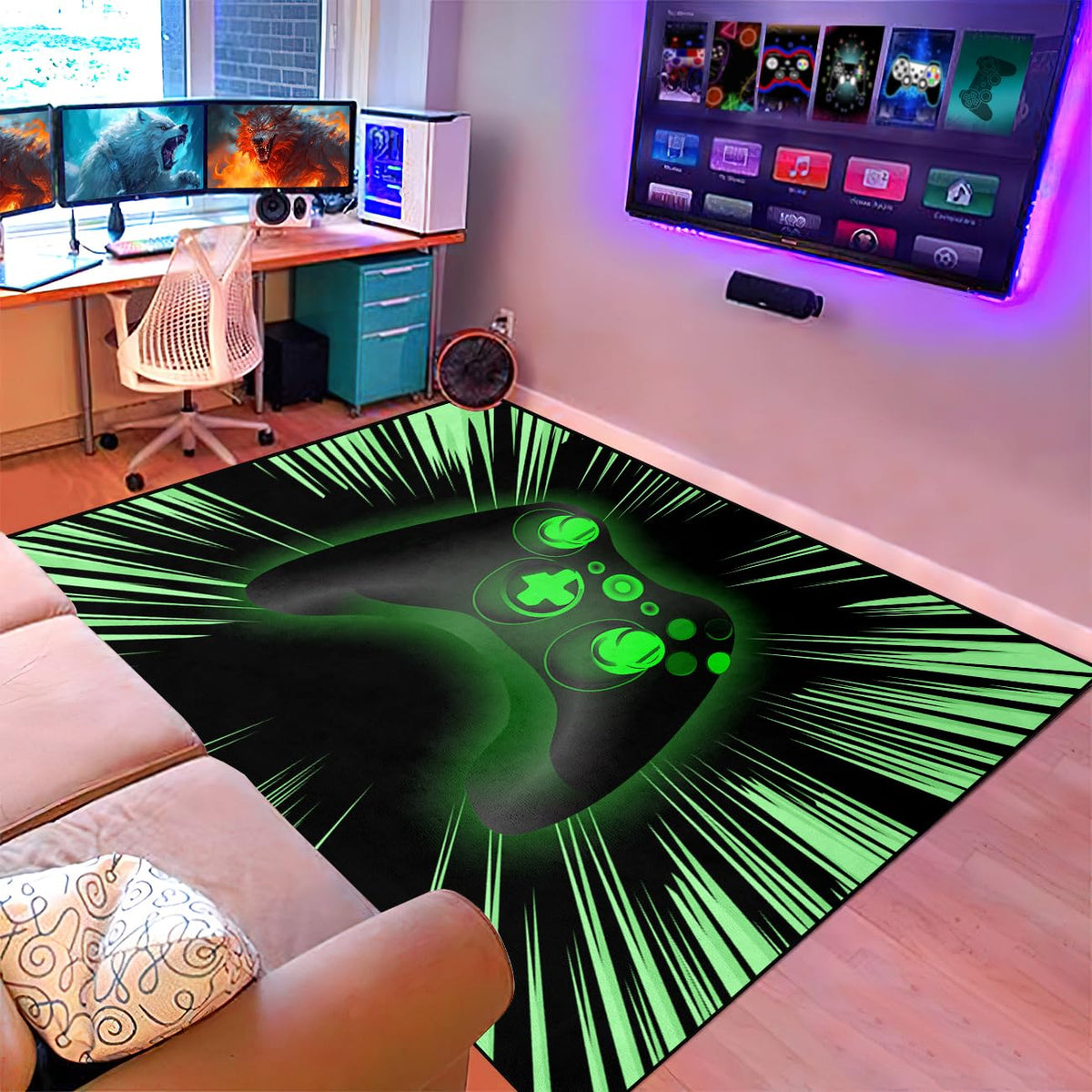 kodhyvj Gaming Area Rug – 11 Sizes & 6 Designs - Flex Gamingproduct_type