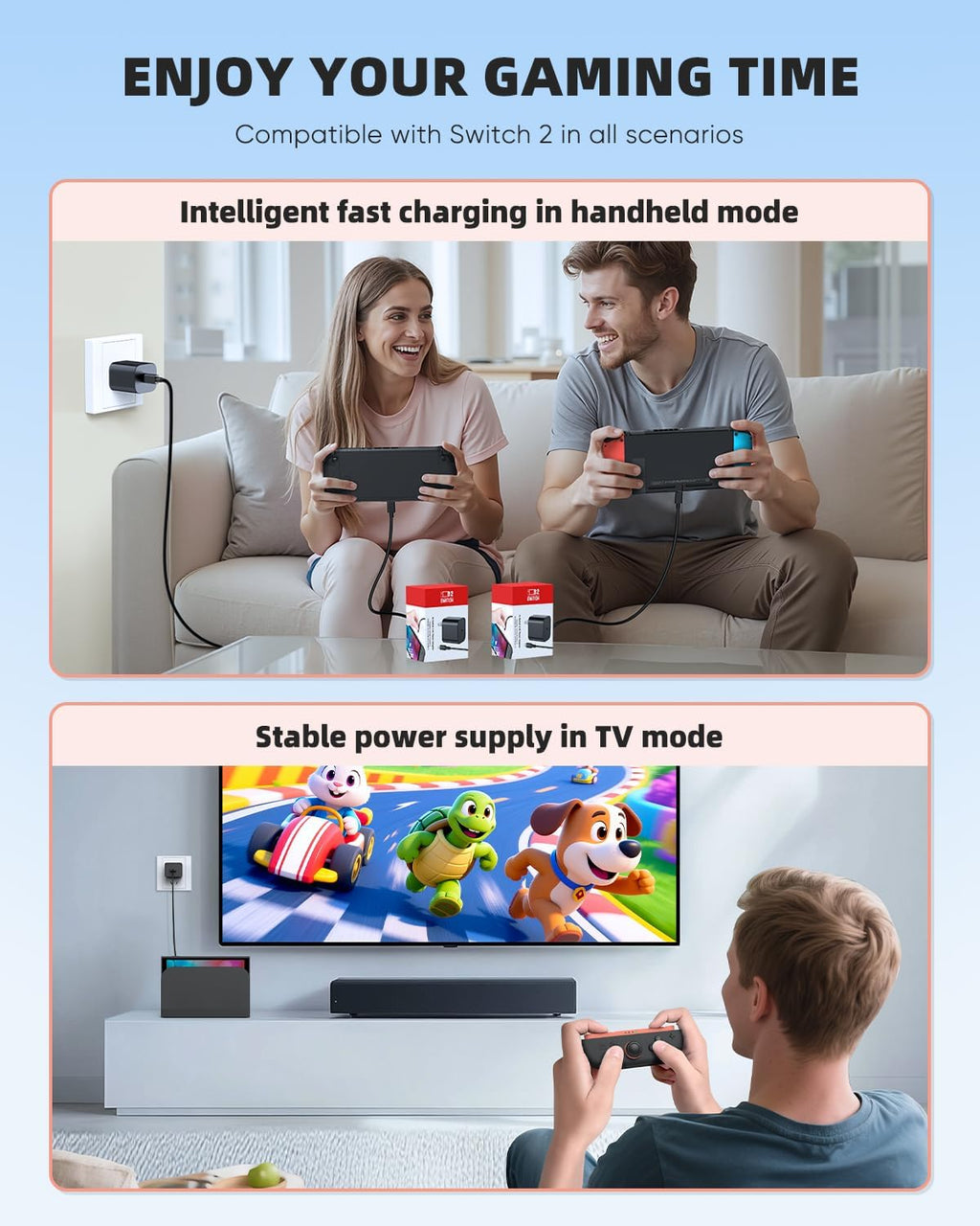 KOVA 60W Nintendo Switch 2 Charger – Fast Charging USB-C – 10 Options - Flex Gamingproduct_type