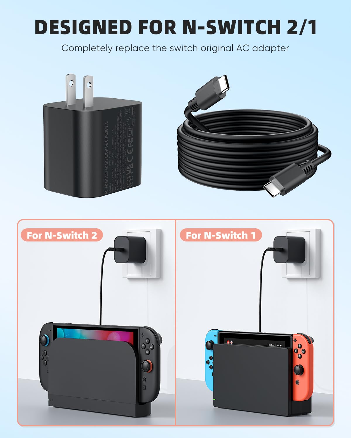 KOVA 60W Nintendo Switch 2 Charger – Fast Charging USB-C – 10 Options - Flex Gamingproduct_type