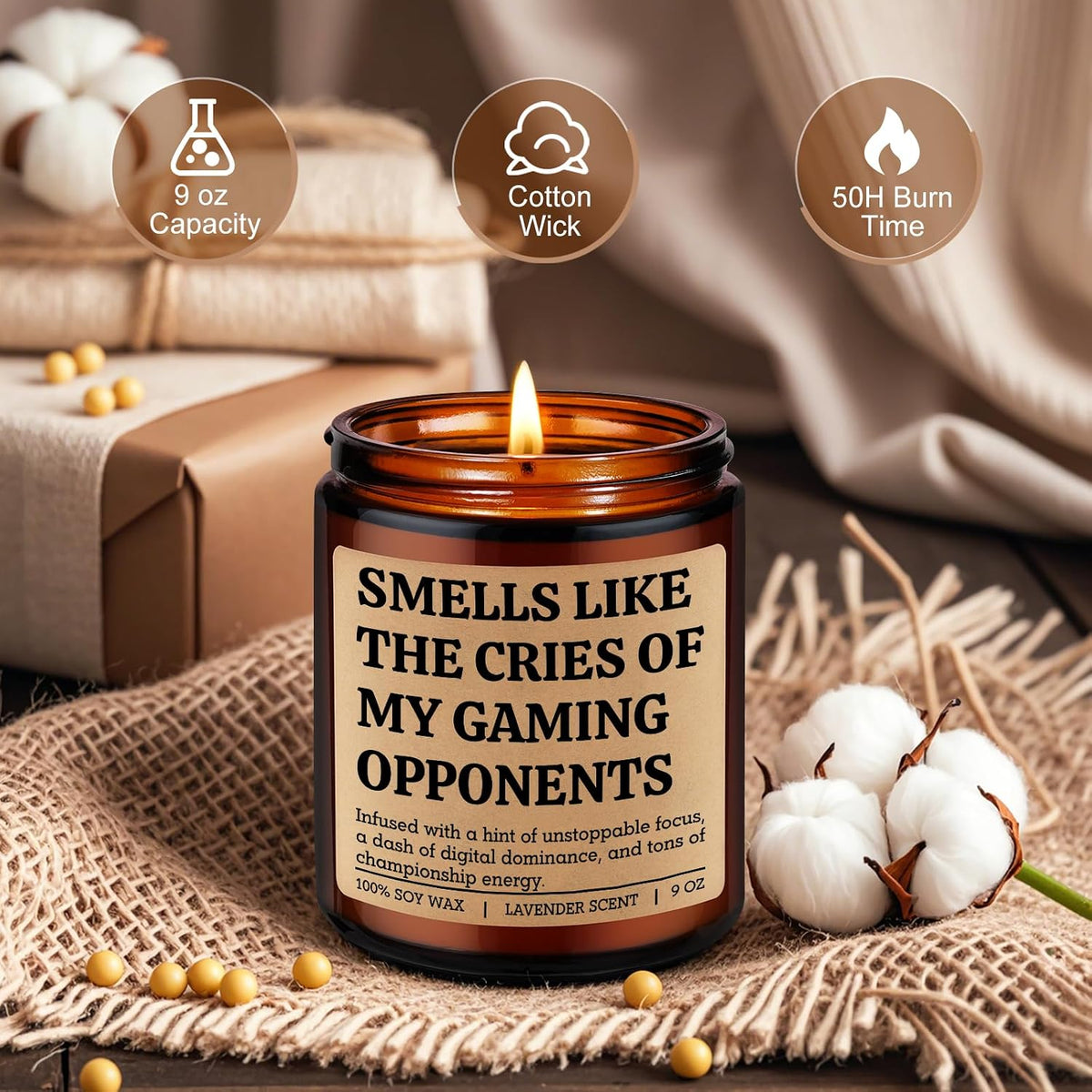 LEADO Gaming Candle – Smells Like Victory – Lavender Scent, 9oz - Flex Gamingproduct_type