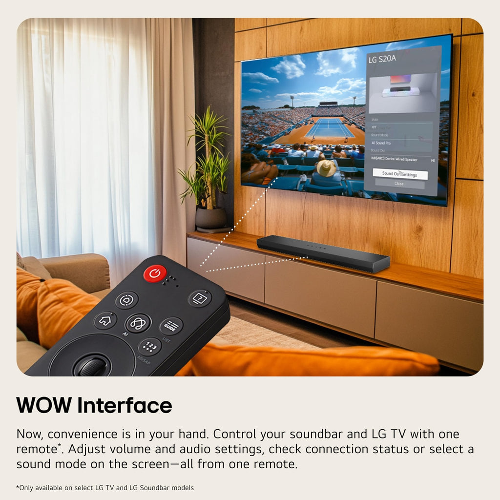 LG S-Series Home Theater Soundbar with Wireless Subwoofer – S20A, S40T, S40TR & S60T - Flex Gamingproduct_type