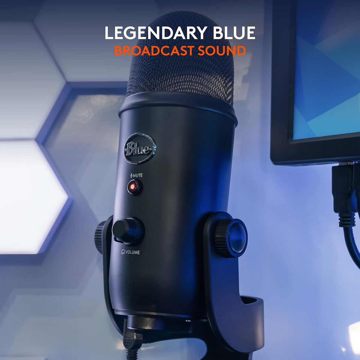 Logitech Creators Blue Yeti USB Microphone for PC, Mac, Gaming, Recording, Streaming, Podcasting, Studio and Computer Condenser Mic with Blue VO!CE effects, 4 Pickup Patterns, Plug and Play - Blackout | VO!CE effects, 4 pickup patterns, plug-and-play oper - Flex Gamingproduct_type