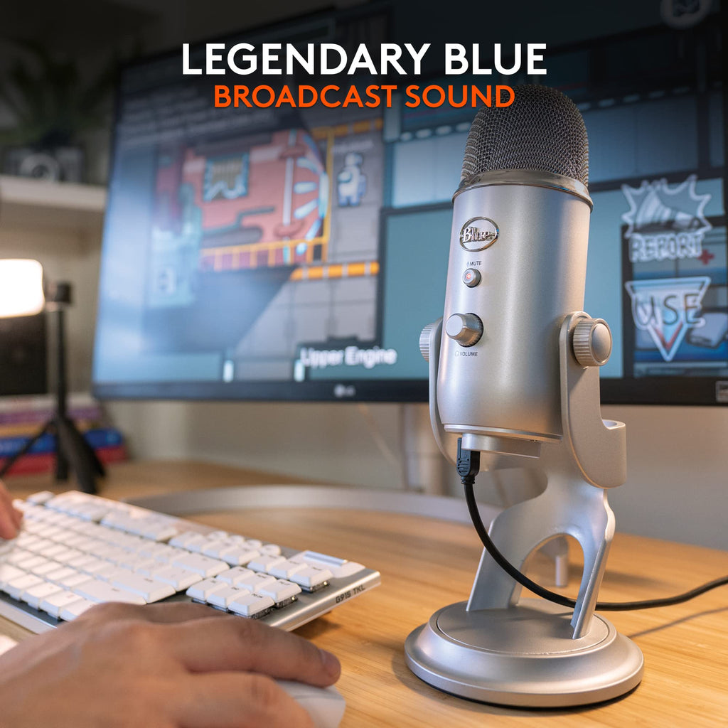 Logitech Creators Blue Yeti USB Microphone for PC, Mac, Gaming, Recording, Streaming, Podcasting, Studio and Computer Condenser Mic with Blue VO!CE effects, 4 Pickup Patterns, Plug and Play - Blackout | VO!CE effects, 4 pickup patterns, plug-and-play oper - Flex Gamingproduct_type