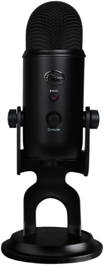 Logitech Creators Blue Yeti USB Microphone for PC, Mac, Gaming, Recording, Streaming, Podcasting, Studio and Computer Condenser Mic with Blue VO!CE effects, 4 Pickup Patterns, Plug and Play - Blackout | VO!CE effects, 4 pickup patterns, plug-and-play oper - Flex Gamingproduct_type