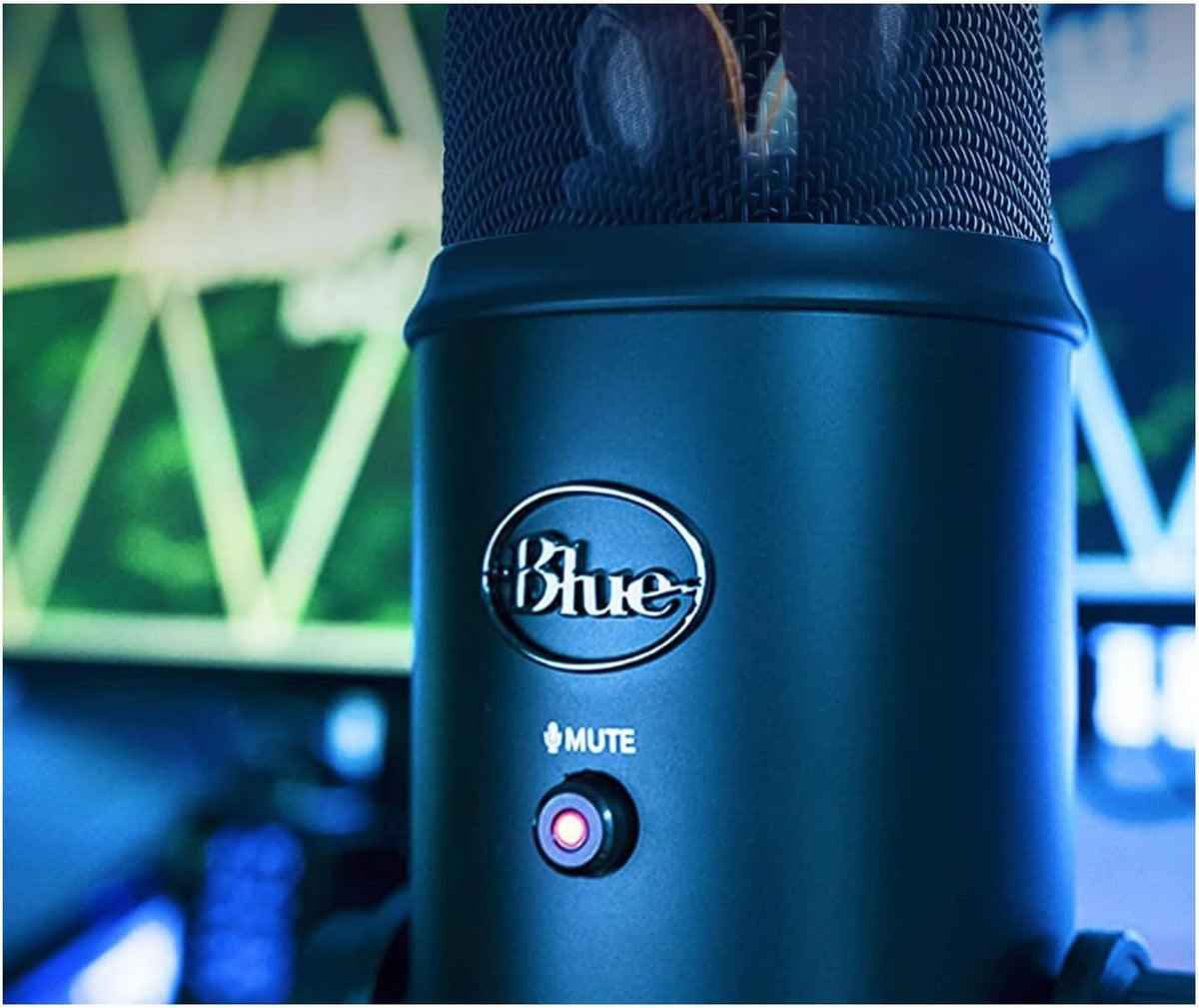 Logitech Creators Blue Yeti USB Microphone for PC, Mac, Gaming, Recording, Streaming, Podcasting, Studio and Computer Condenser Mic with Blue VO!CE effects, 4 Pickup Patterns, Plug and Play - Blackout | VO!CE effects, 4 pickup patterns, plug-and-play oper - Flex Gamingproduct_type