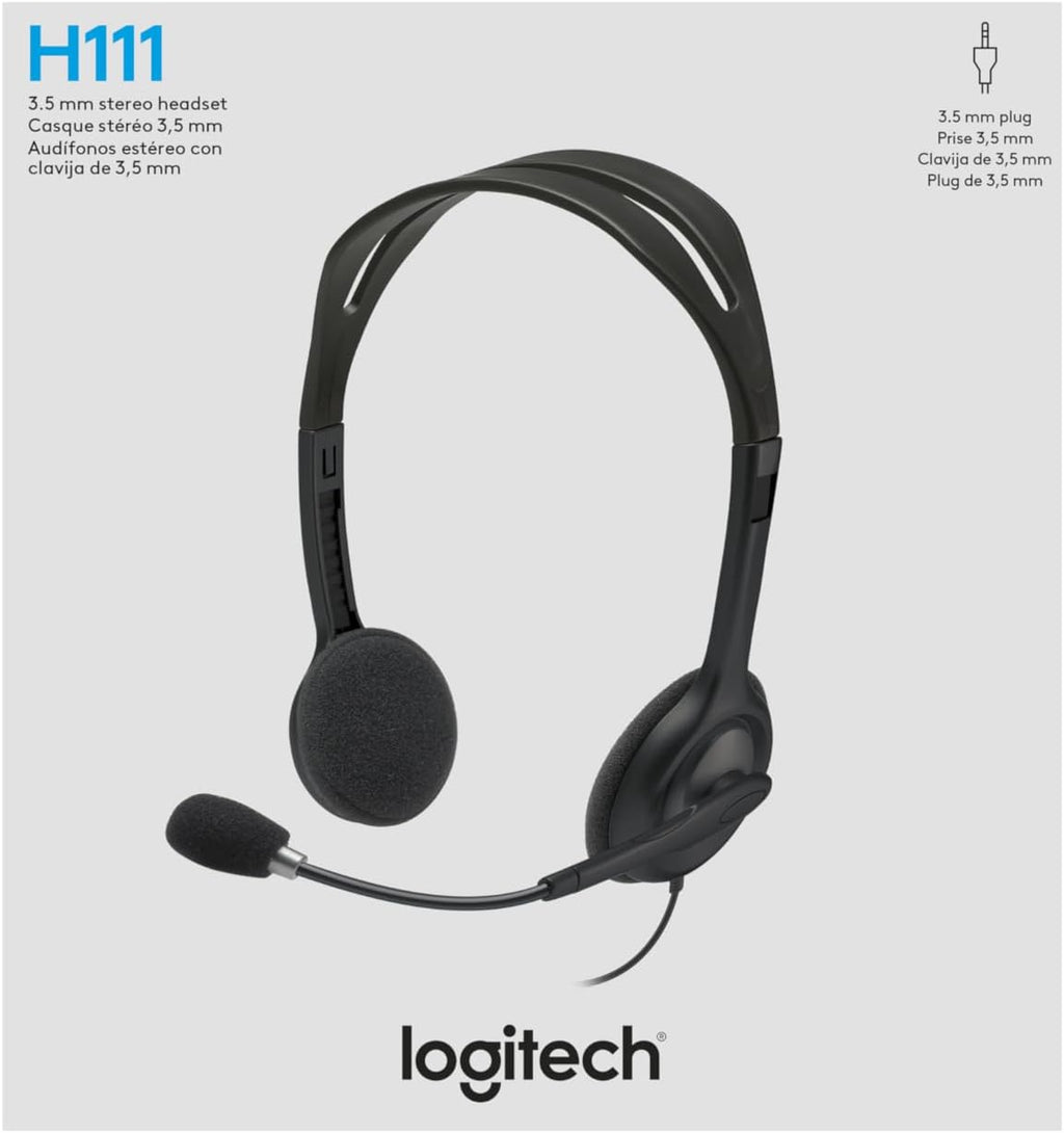Logitech H111 Stereo Headset – Black - Flex Gamingproduct_type