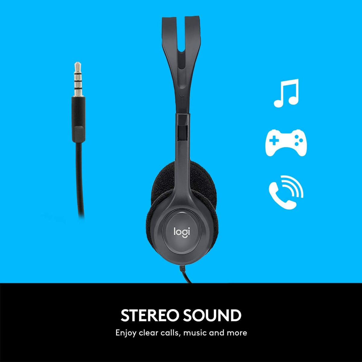 Logitech H111 Stereo Headset – Black - Flex Gamingproduct_type