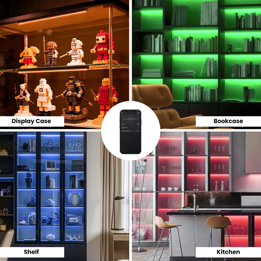 Lumtide Black RGB LED Shelf Lights Smart WiFi Alexa Compatible – 2 Sizes - Flex Gamingproduct_type