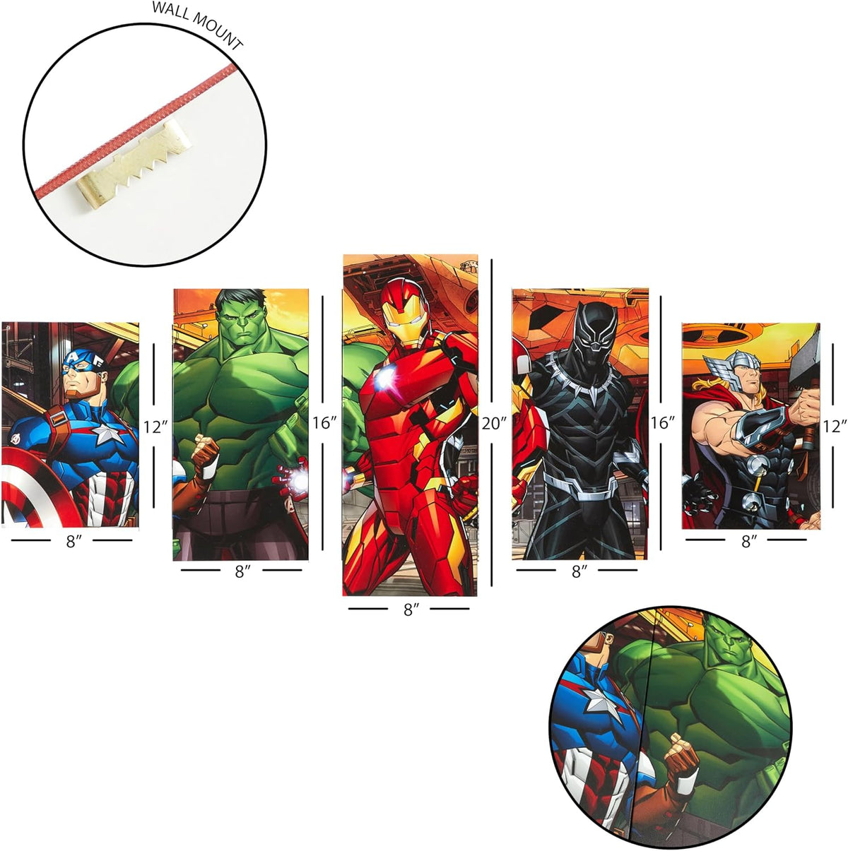 Marvel & Disney 5-Piece Canvas Wall Art Set – 4 Designs - Flex Gamingproduct_type