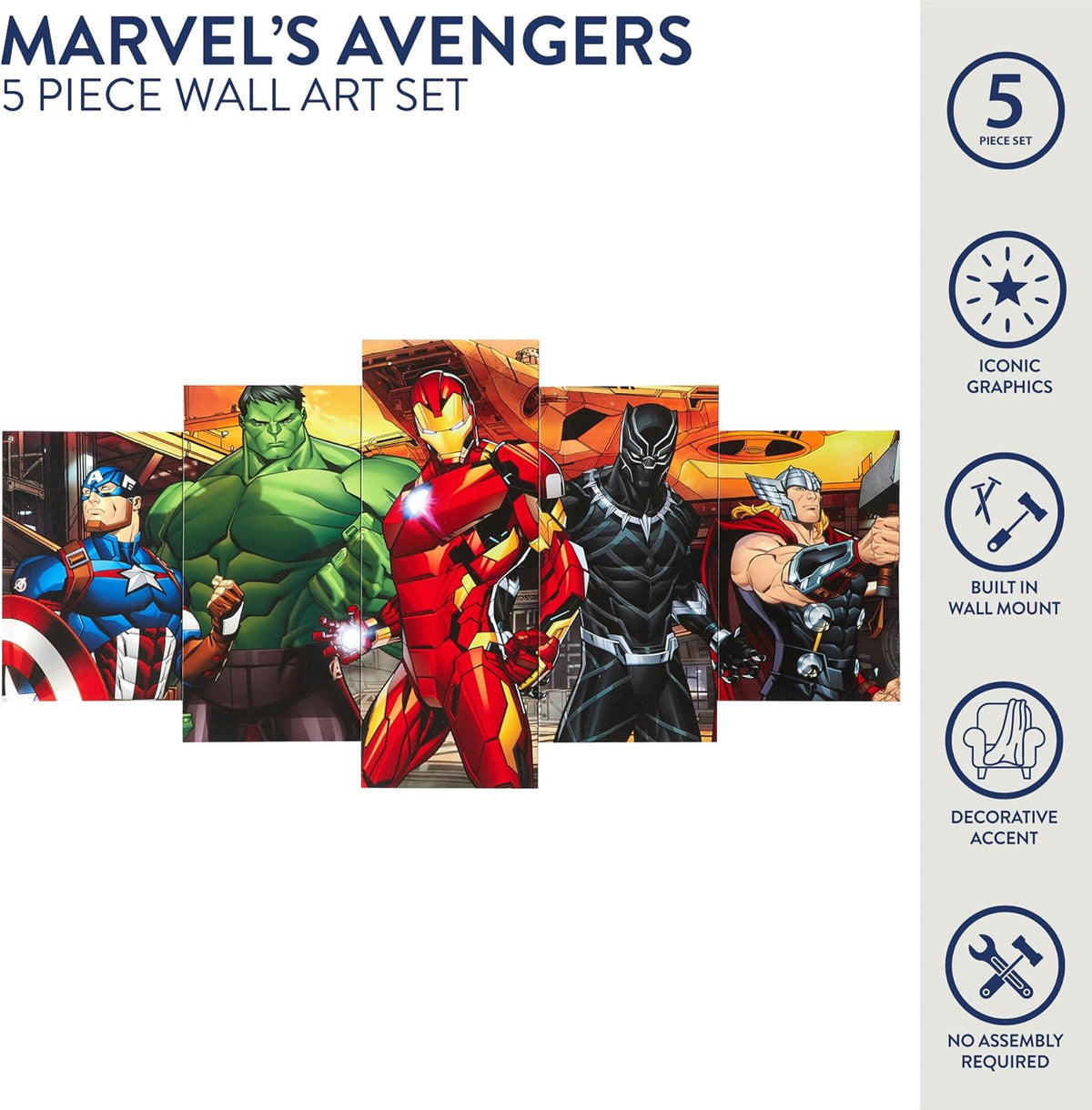 Marvel & Disney 5-Piece Canvas Wall Art Set – 4 Designs - Flex Gamingproduct_type