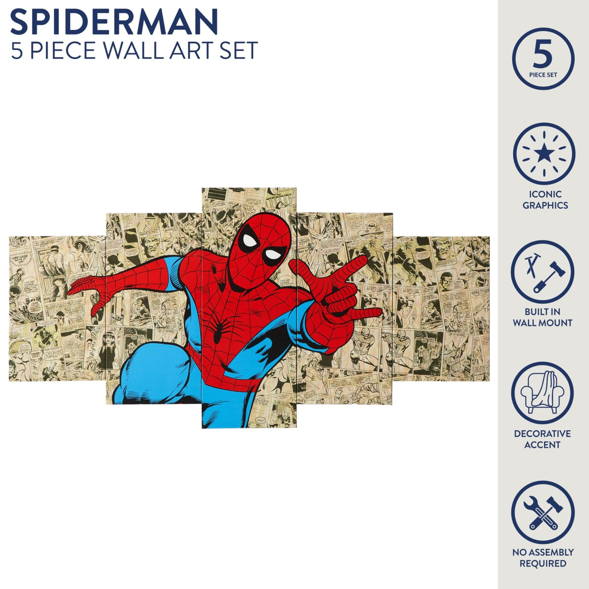 Marvel & Disney 5-Piece Canvas Wall Art Set – 4 Designs - Flex Gamingproduct_type
