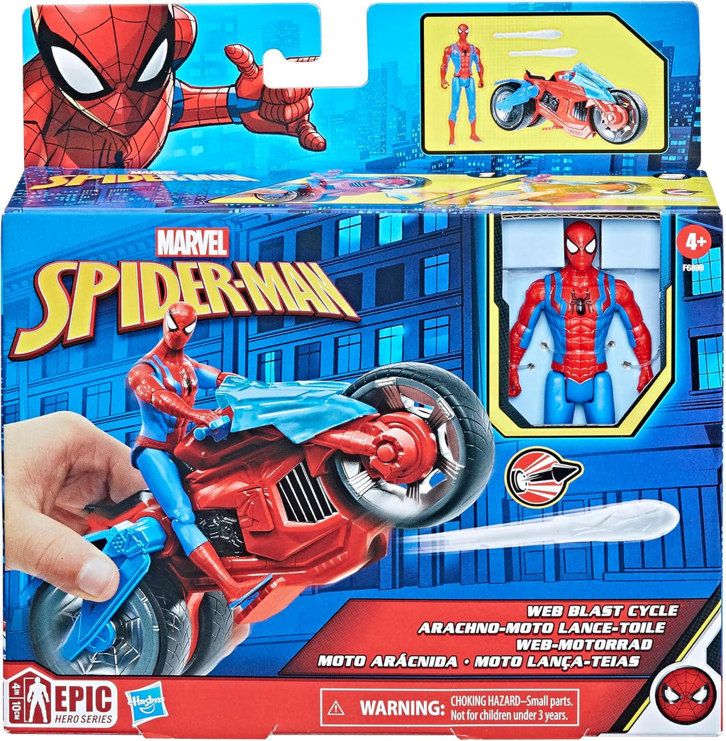 Marvel Spider-Man Web Blast Cycle Playset with 4-Inch Figure & Web Projectiles - Flex Gamingproduct_type