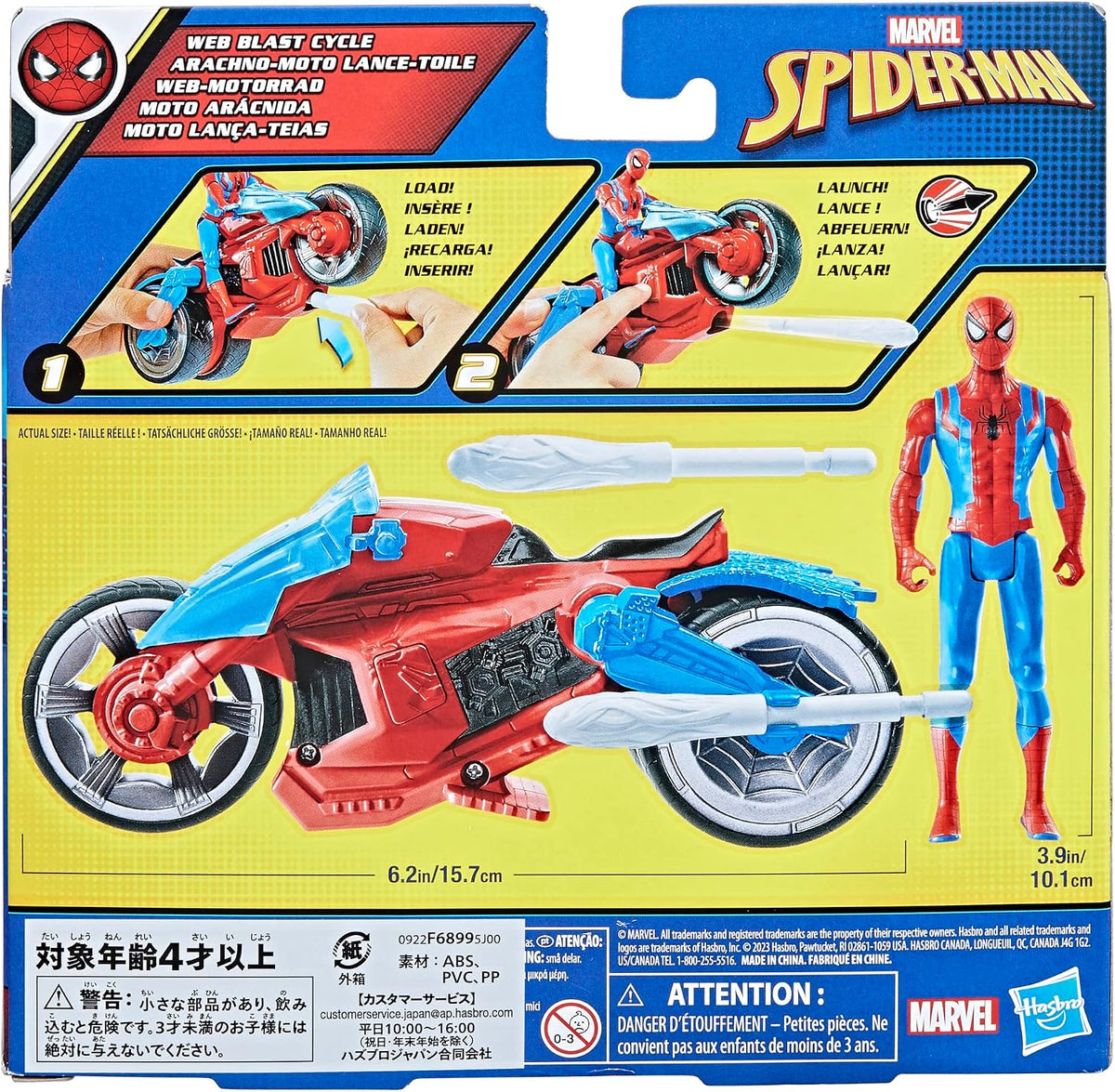 Marvel Spider-Man Web Blast Cycle Playset with 4-Inch Figure & Web Projectiles - Flex Gamingproduct_type