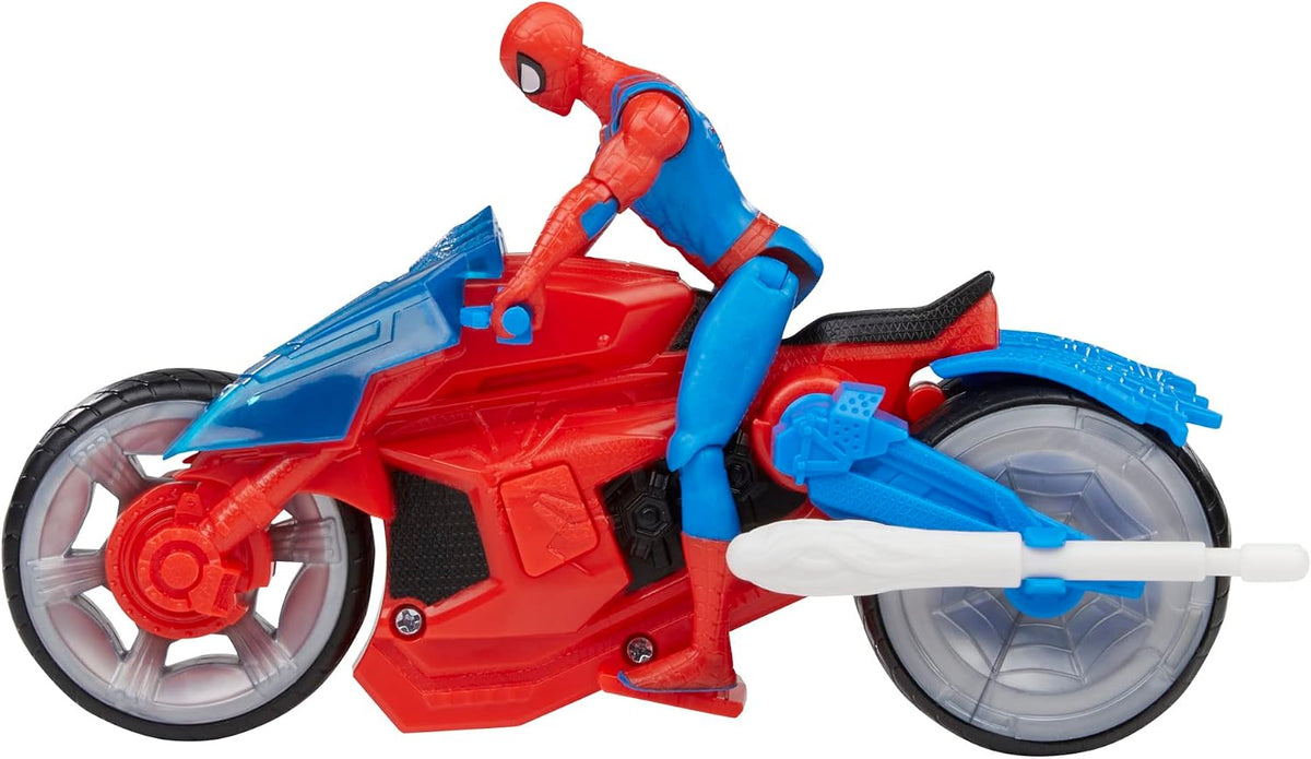 Marvel Spider-Man Web Blast Cycle Playset with 4-Inch Figure & Web Projectiles - Flex Gamingproduct_type