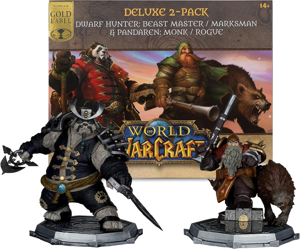 McFarlane Toys WoW Dwarf Hunter & Pandaren 1:12 Scale Deluxe 2-Pack – Gold Label - Flex Gamingproduct_type