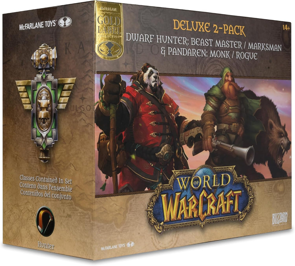 McFarlane Toys WoW Dwarf Hunter & Pandaren 1:12 Scale Deluxe 2-Pack – Gold Label - Flex Gamingproduct_type