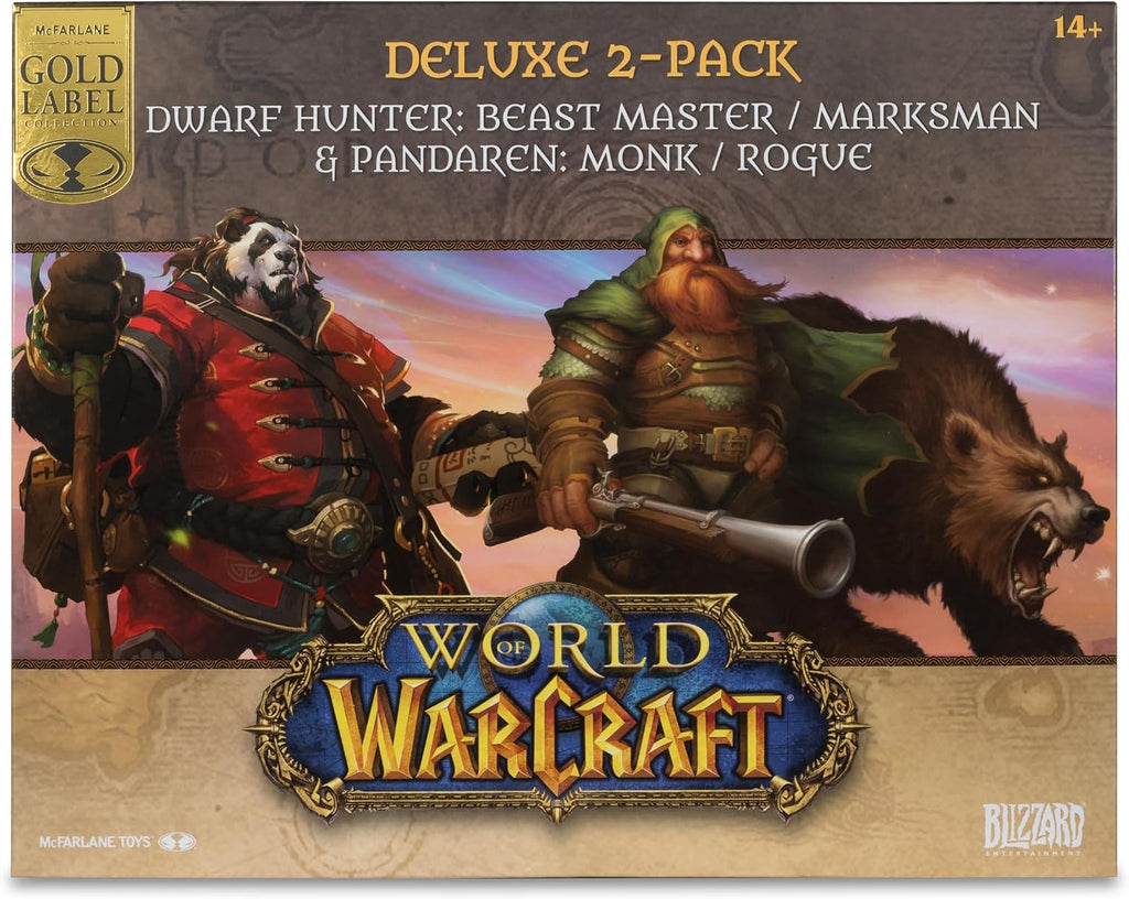 McFarlane Toys WoW Dwarf Hunter & Pandaren 1:12 Scale Deluxe 2-Pack – Gold Label - Flex Gamingproduct_type