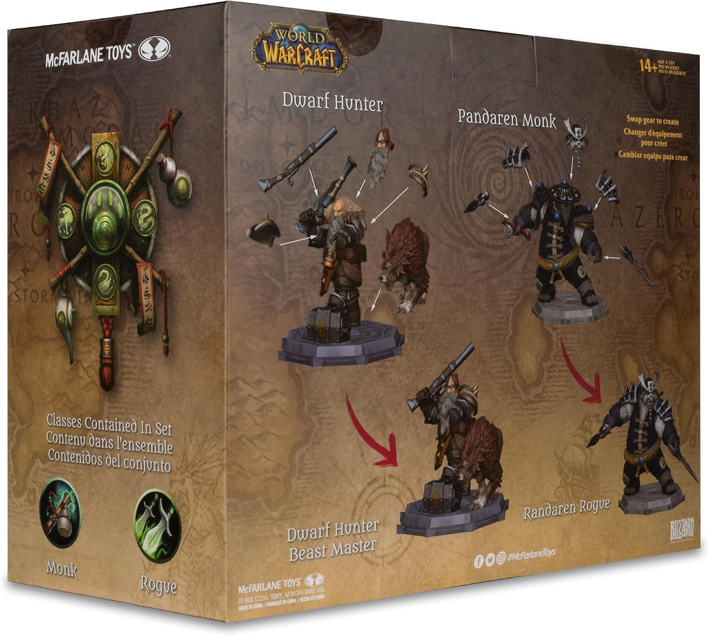 McFarlane Toys WoW Dwarf Hunter & Pandaren 1:12 Scale Deluxe 2-Pack – Gold Label - Flex Gamingproduct_type