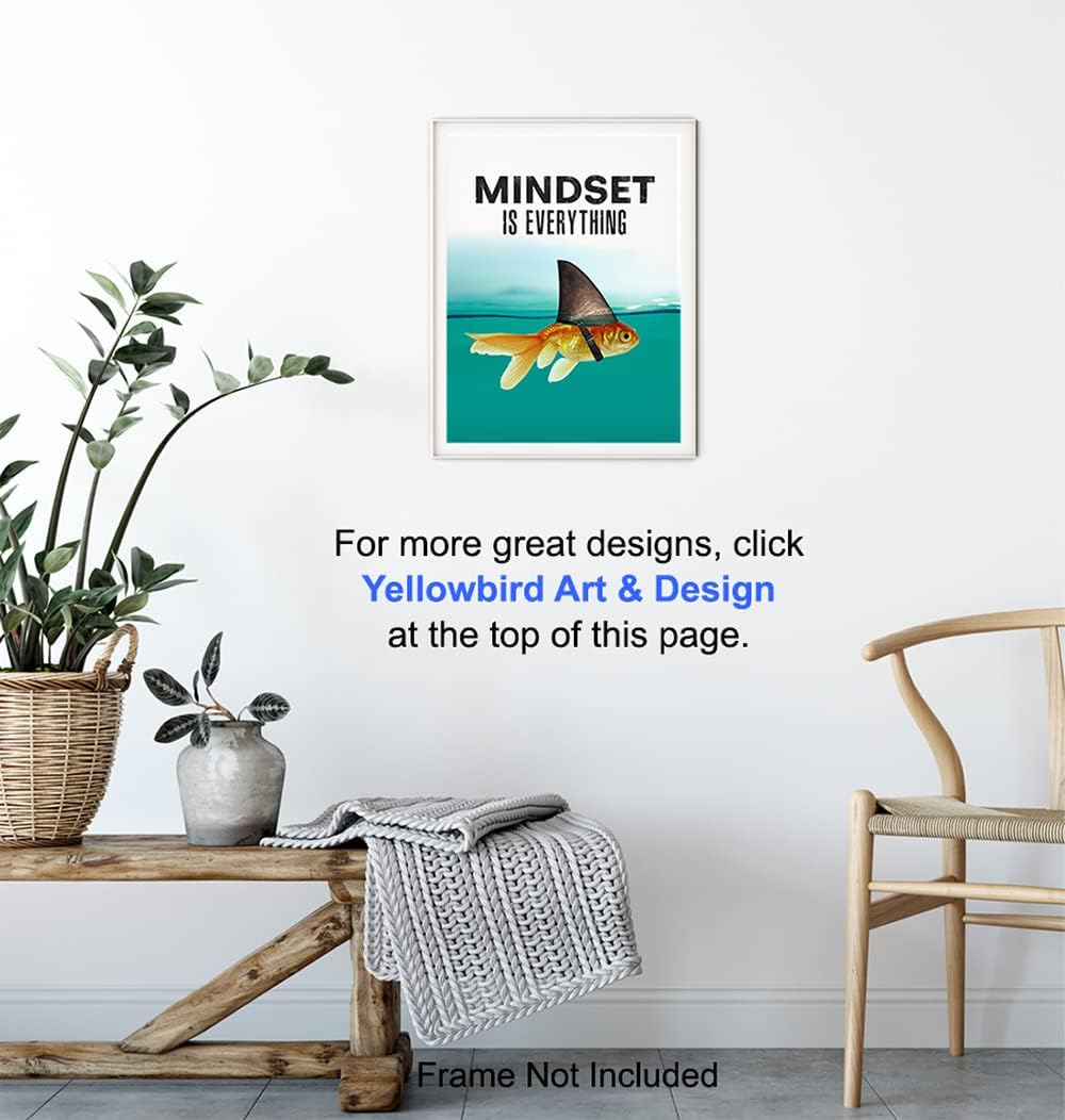 Mindset Is Everything Motivational Wall Art Poster – 2 Styles & 2 Sizes - Flex Gamingproduct_type
