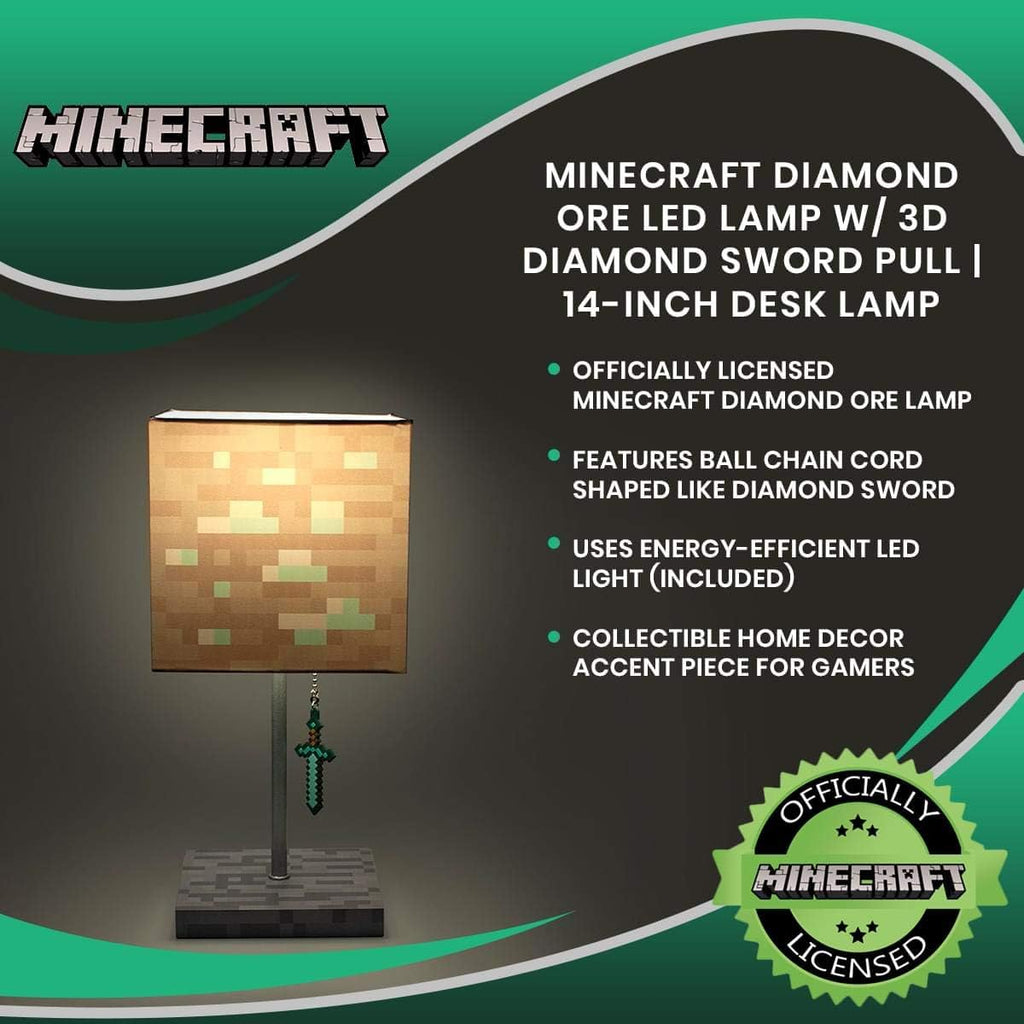 Minecraft Diamond Ore Block LED Desk Lamp with Diamond Sword Puller - Flex Gamingproduct_type