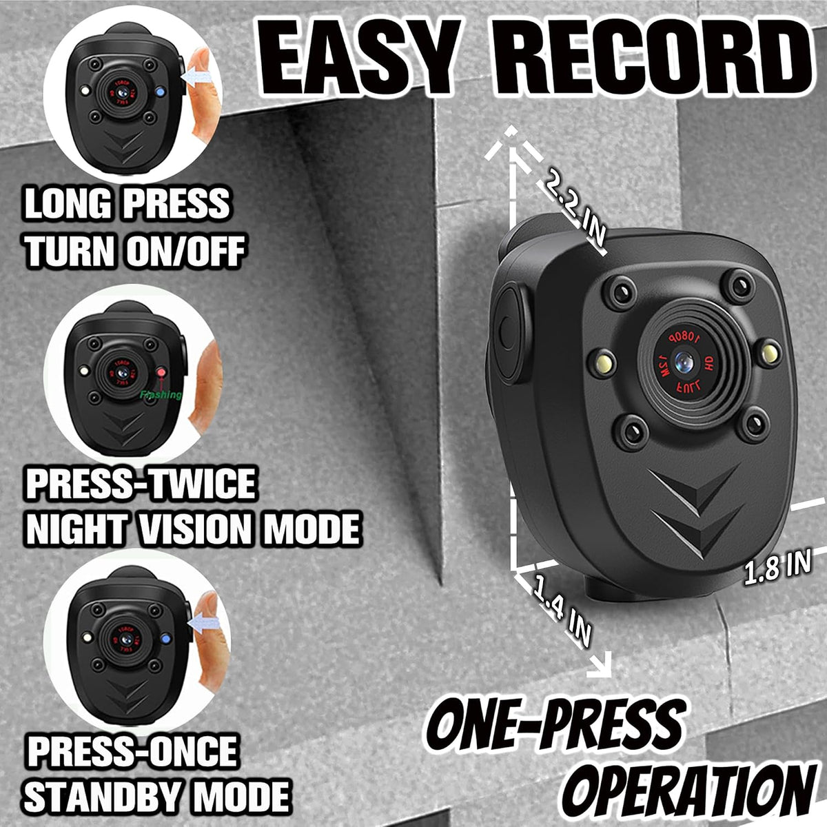 Mini Body Camera Video Recorder 1080P – 2 Sizes & 2 Sets - Flex Gamingproduct_type