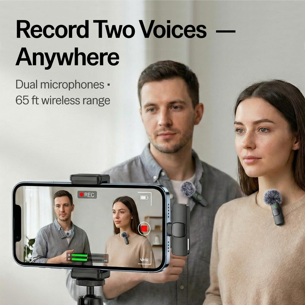 Mini Mic Pro (Latest Model – 1 Microphone for iPhone & Android, Wireless Mini Microphone, Clear Voice, Noise Cancelling, Lavalier Mic for TikTok, YouTube & Interviews - Flex Gamingproduct_type
