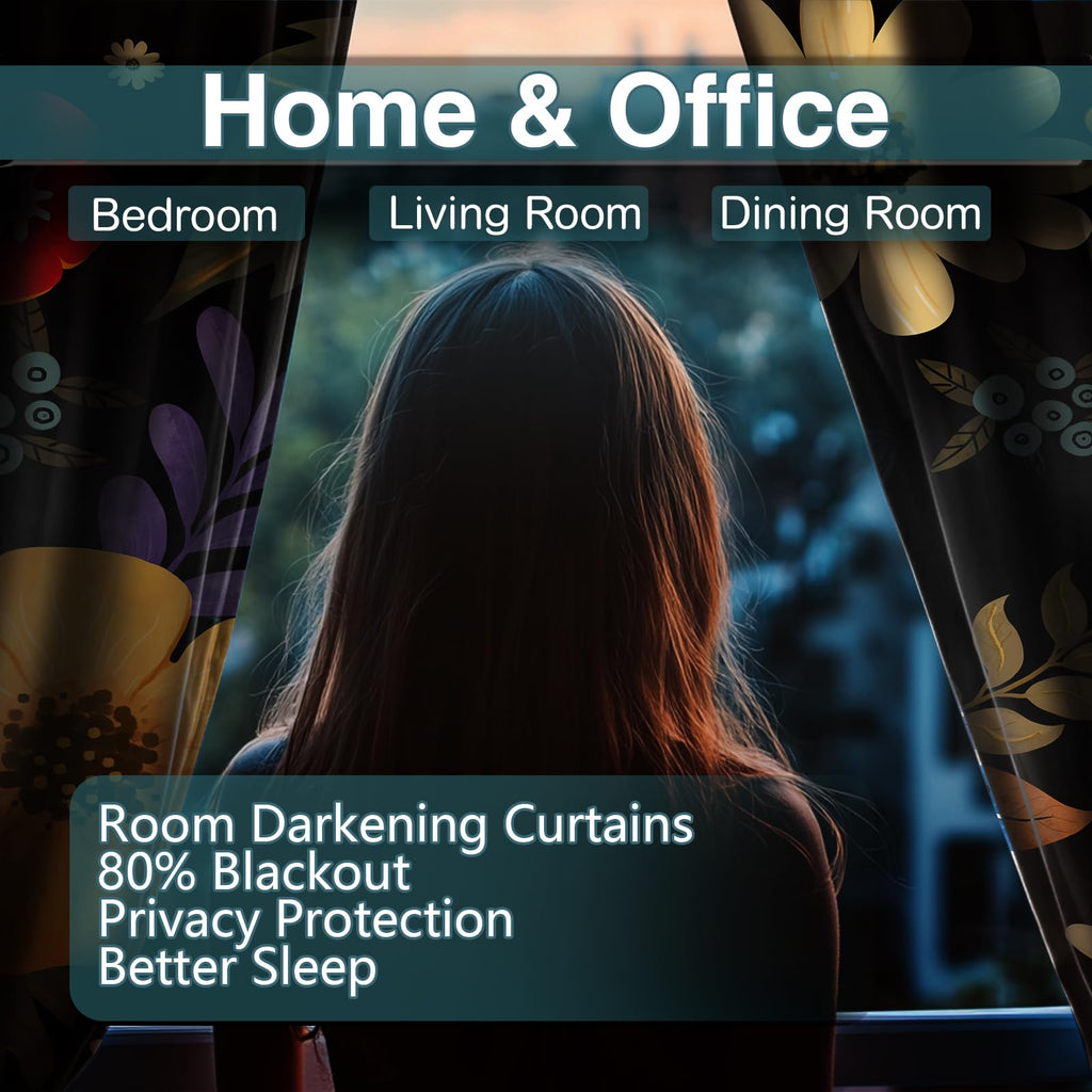 MissHope Blackout Curtains, 2 Panels – 19 Designs & 3 Sizes - Flex Gamingproduct_type