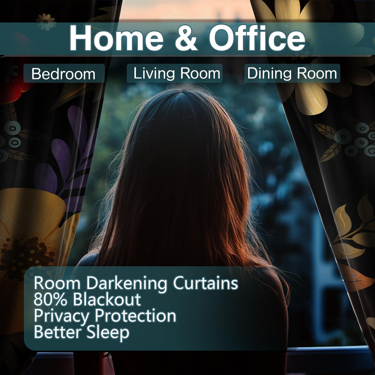 MissHope Blackout Curtains, 2 Panels – 19 Designs & 3 Sizes - Flex Gamingproduct_type