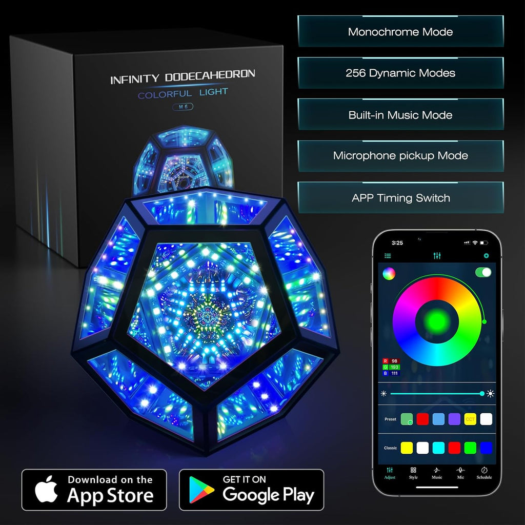 MITO Infinity Mirror Dodecahedron RGBW LED Light - Flex Gamingproduct_type