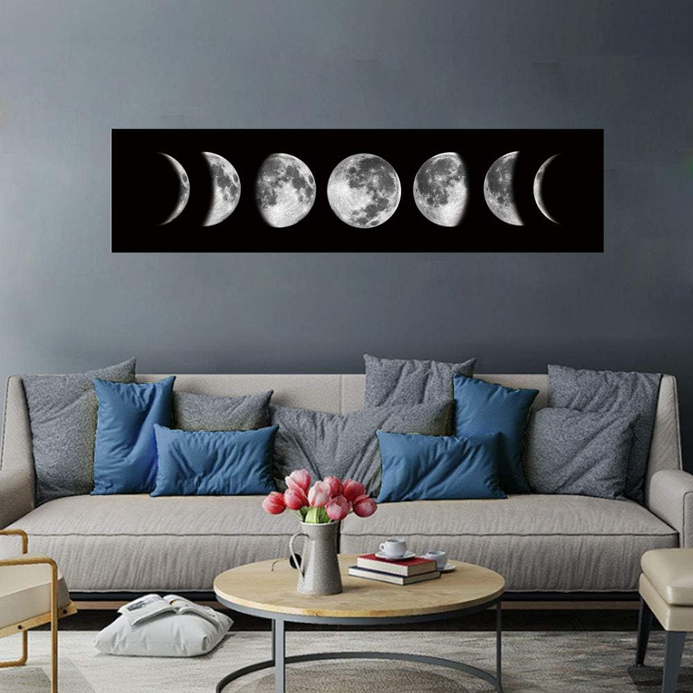 Moon Phase Wall Art Abstract Canvas Print – 2 Colors & Sizes - Flex Gamingproduct_type
