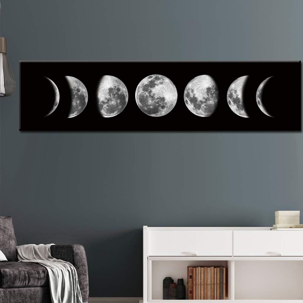 Moon Phase Wall Art Abstract Canvas Print – 2 Colors & Sizes - Flex Gamingproduct_type