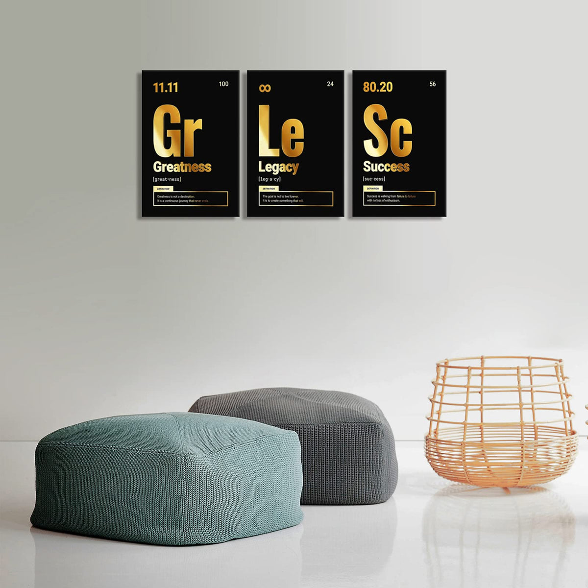 Motivational Canvas Wall Art 3-Panel Set – 4 Sizes & 12 Styles - Flex Gamingproduct_type