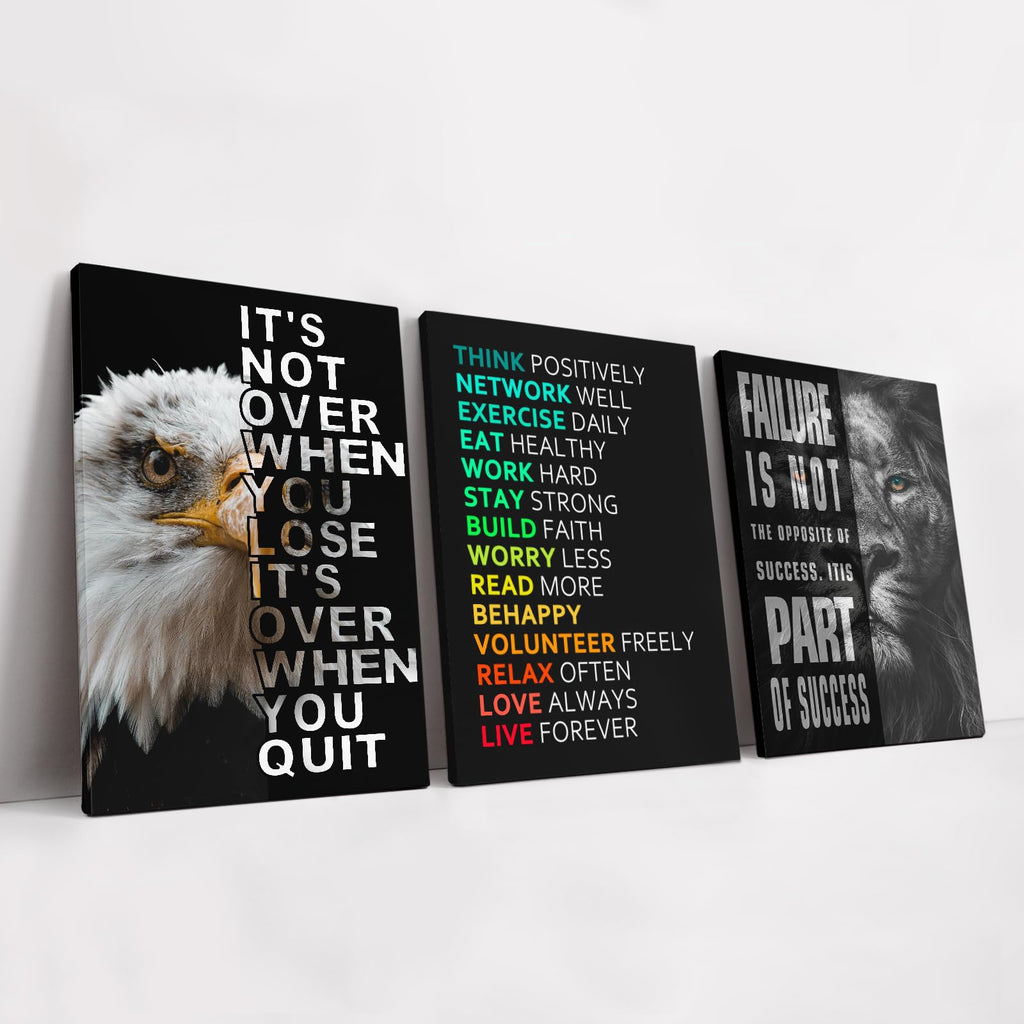 Motivational Canvas Wall Art 3-Panel Set – 4 Sizes & 12 Styles - Flex Gamingproduct_type