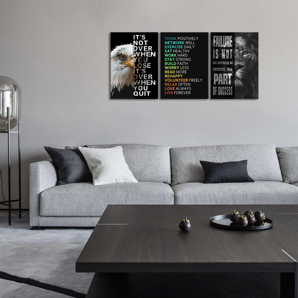 Motivational Canvas Wall Art 3-Panel Set – 4 Sizes & 12 Styles - Flex Gamingproduct_type