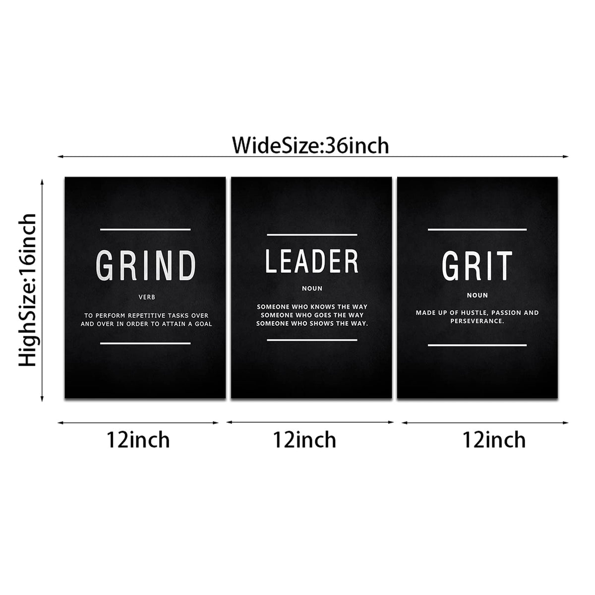 Motivational Canvas Wall Art 3-Panel Set – 4 Sizes & 12 Styles - Flex Gamingproduct_type