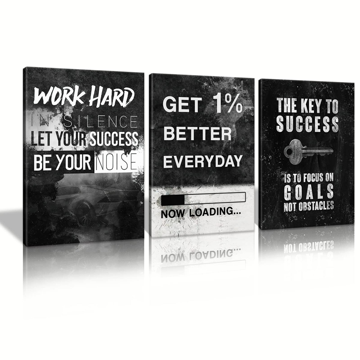 Motivational Canvas Wall Art 3-Panel Set – 4 Sizes & 12 Styles - Flex Gamingproduct_type