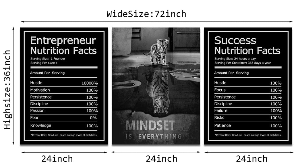 Motivational Canvas Wall Art 3-Panel Set – 4 Sizes & 12 Styles - Flex Gamingproduct_type