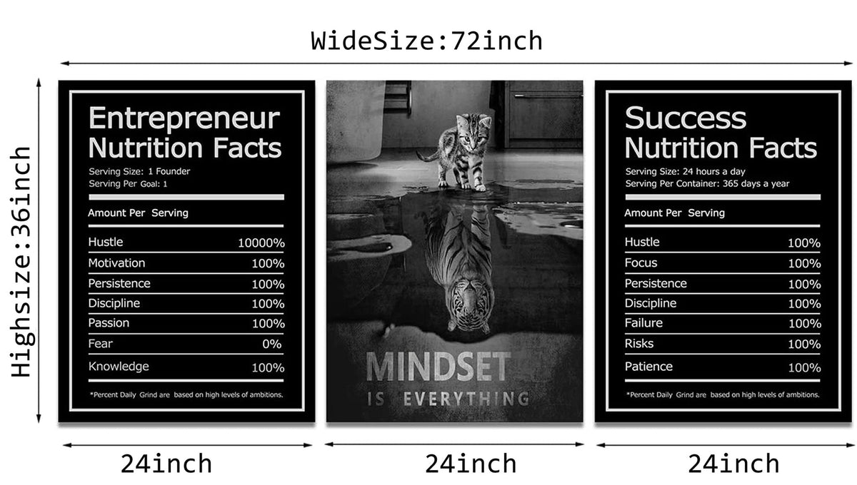 Motivational Canvas Wall Art 3-Panel Set – 4 Sizes & 12 Styles - Flex Gamingproduct_type