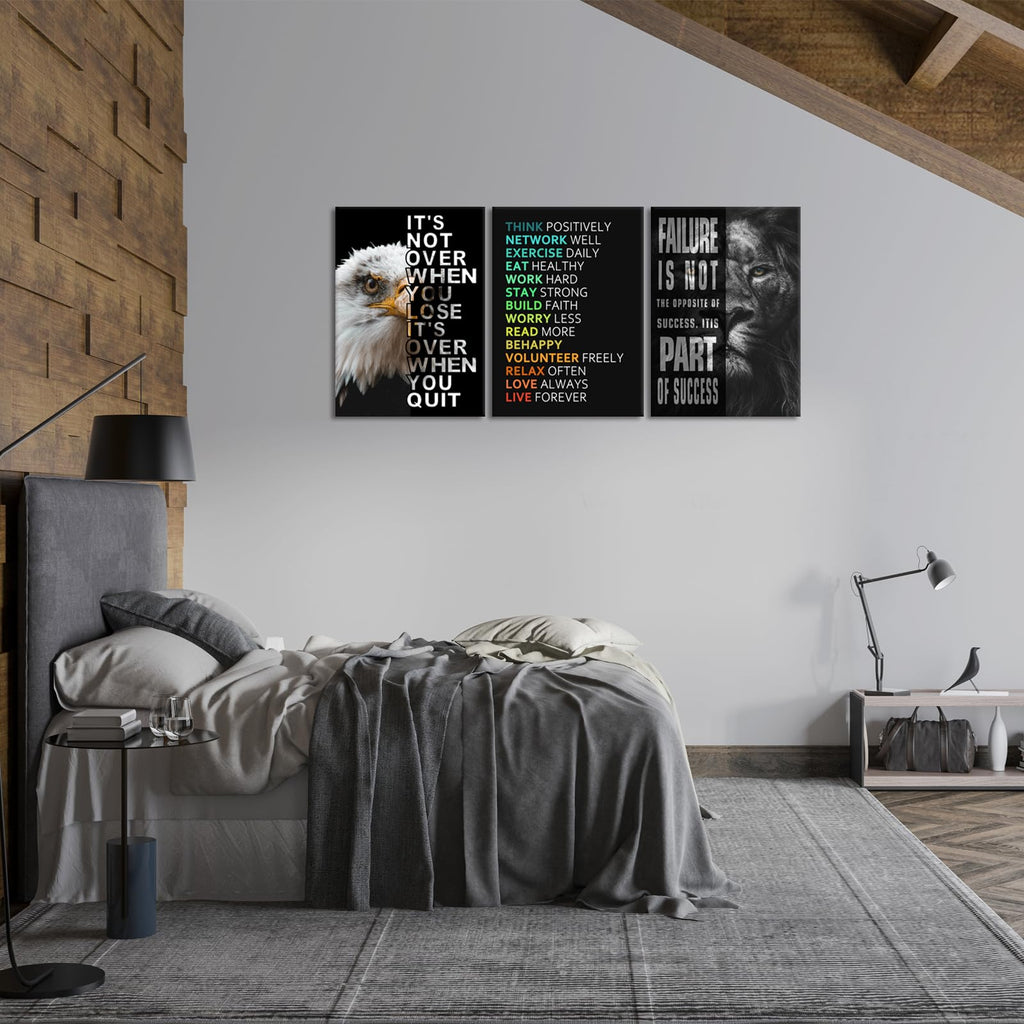 Motivational Canvas Wall Art 3-Panel Set – 4 Sizes & 12 Styles - Flex Gamingproduct_type