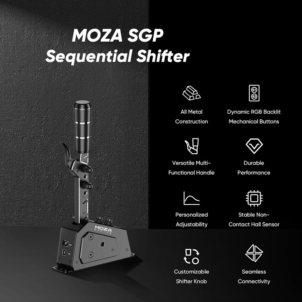 MOZA SGP Sequential Shifter for Sim Racing – Black - Flex Gamingproduct_type