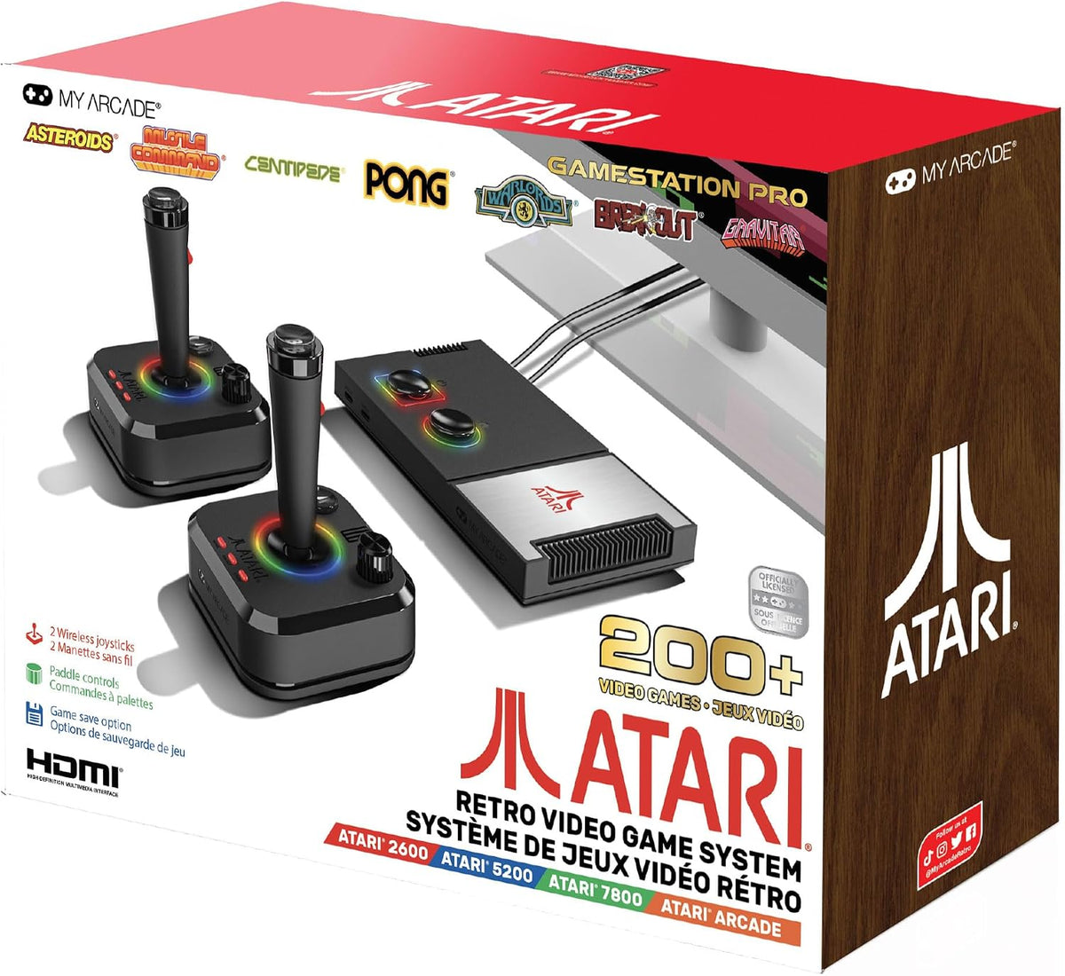 My Arcade Atari Game Station Pro – 200+ Games, Wireless Joysticks & RGB LED - Flex Gamingproduct_type