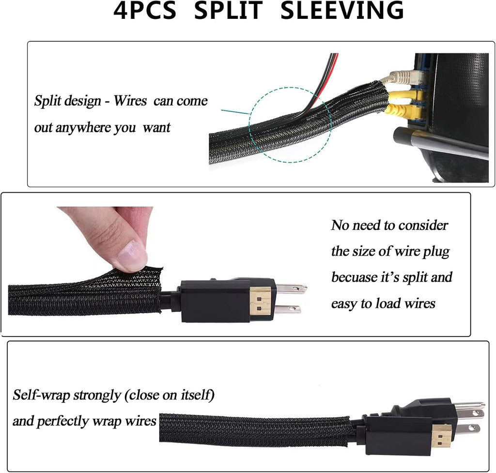 N NOROCME 192-Piece Cable Management Kit with Wire Sleeves - Flex Gamingproduct_type