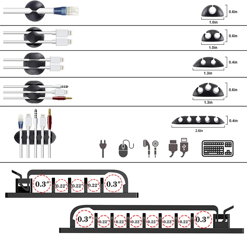 N NOROCME 192-Piece Cable Management Kit with Wire Sleeves - Flex Gamingproduct_type