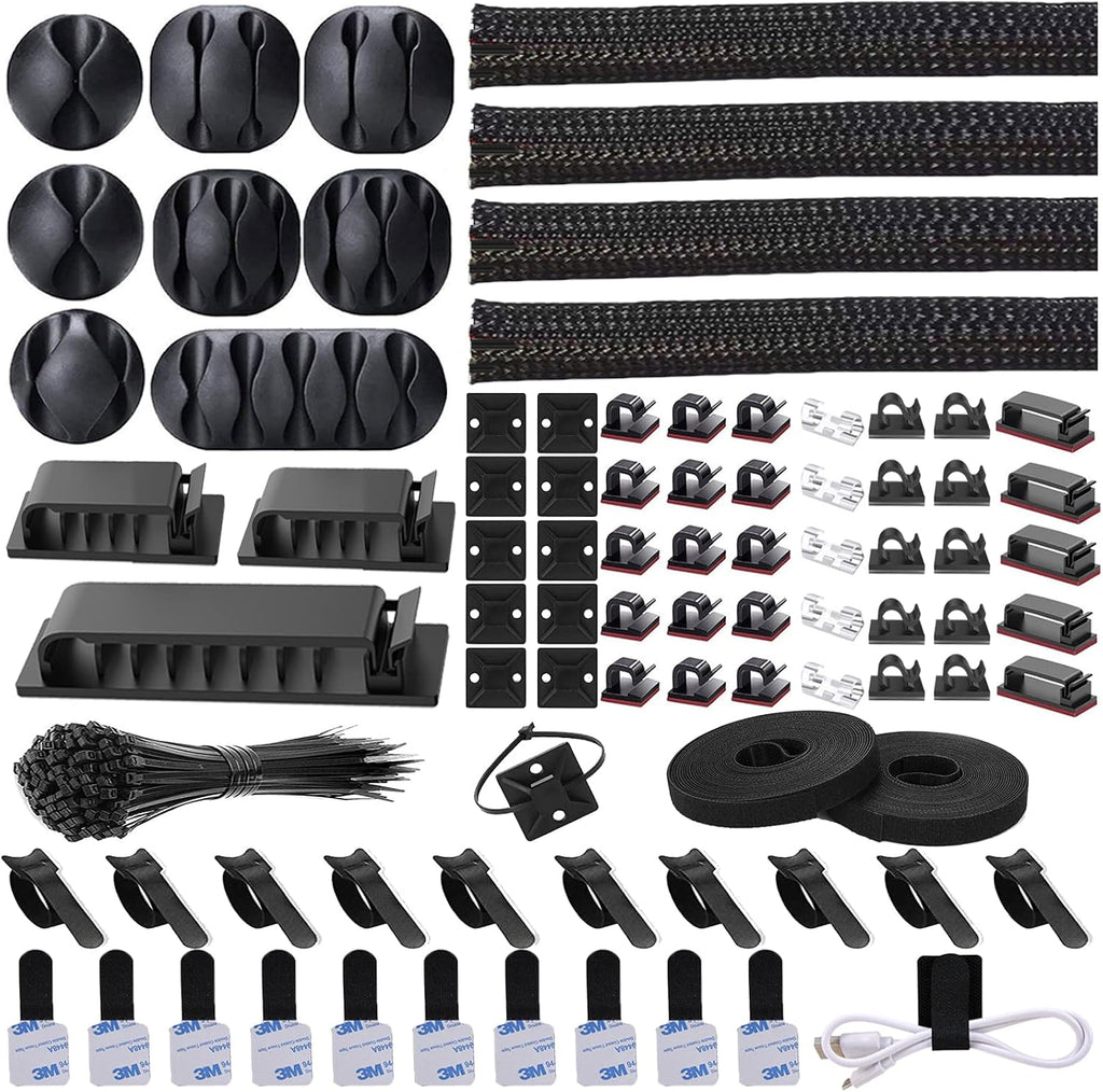 N NOROCME 192-Piece Cable Management Kit with Wire Sleeves - Flex Gamingproduct_type