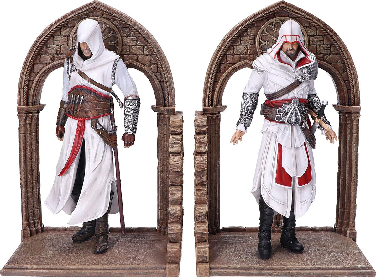 Nemesis Now Assassin's Creed Altaïr & Ezio Bookends – Hand-Painted Resin, 24cm - Flex Gamingproduct_type