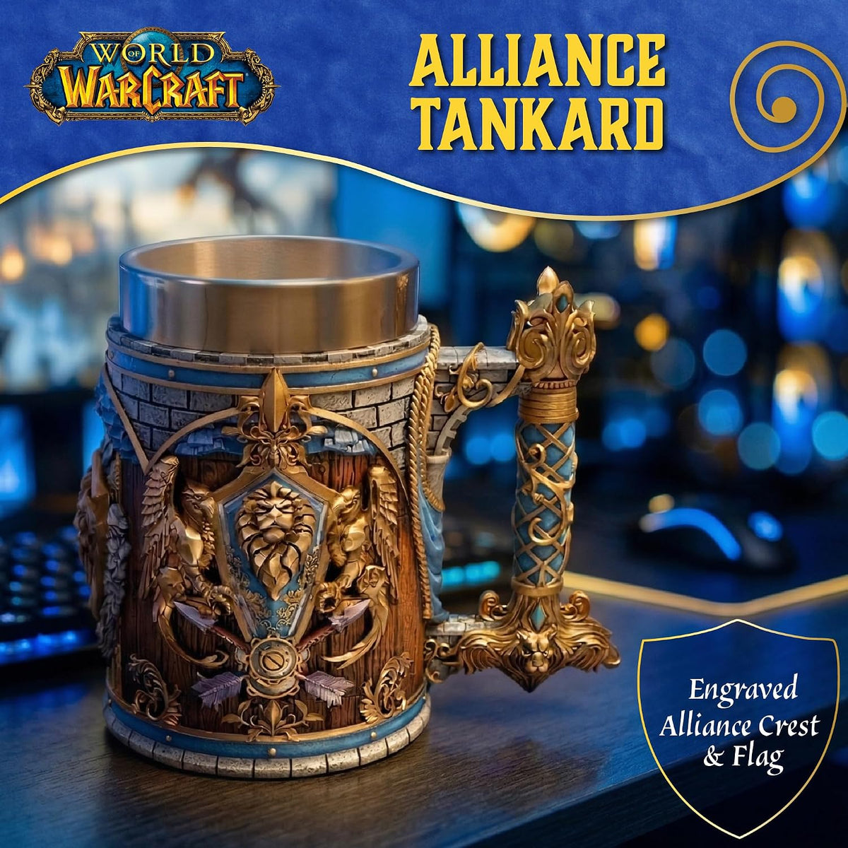 Nemesis Now World of Warcraft Alliance Tankard – Officially Licensed, 15.5cm - Flex Gamingproduct_type
