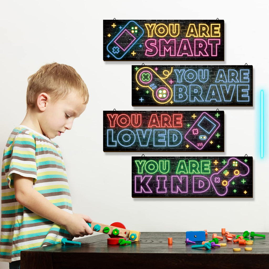 Neon Gaming Wood Wall Art 4-Pack – 3 Sizes & 4 Styles - Flex Gamingproduct_type